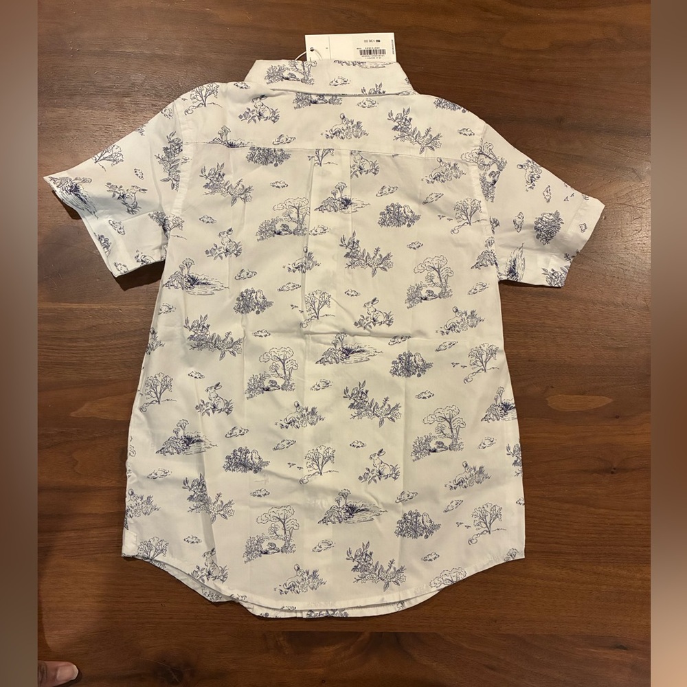 NWT- Janie and Jack White Bunny Poplin Shirt - Picture 2 of 4